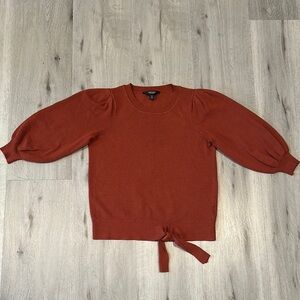 SIMPLY VERA WANG women's rust orange knit sweater with tie XS